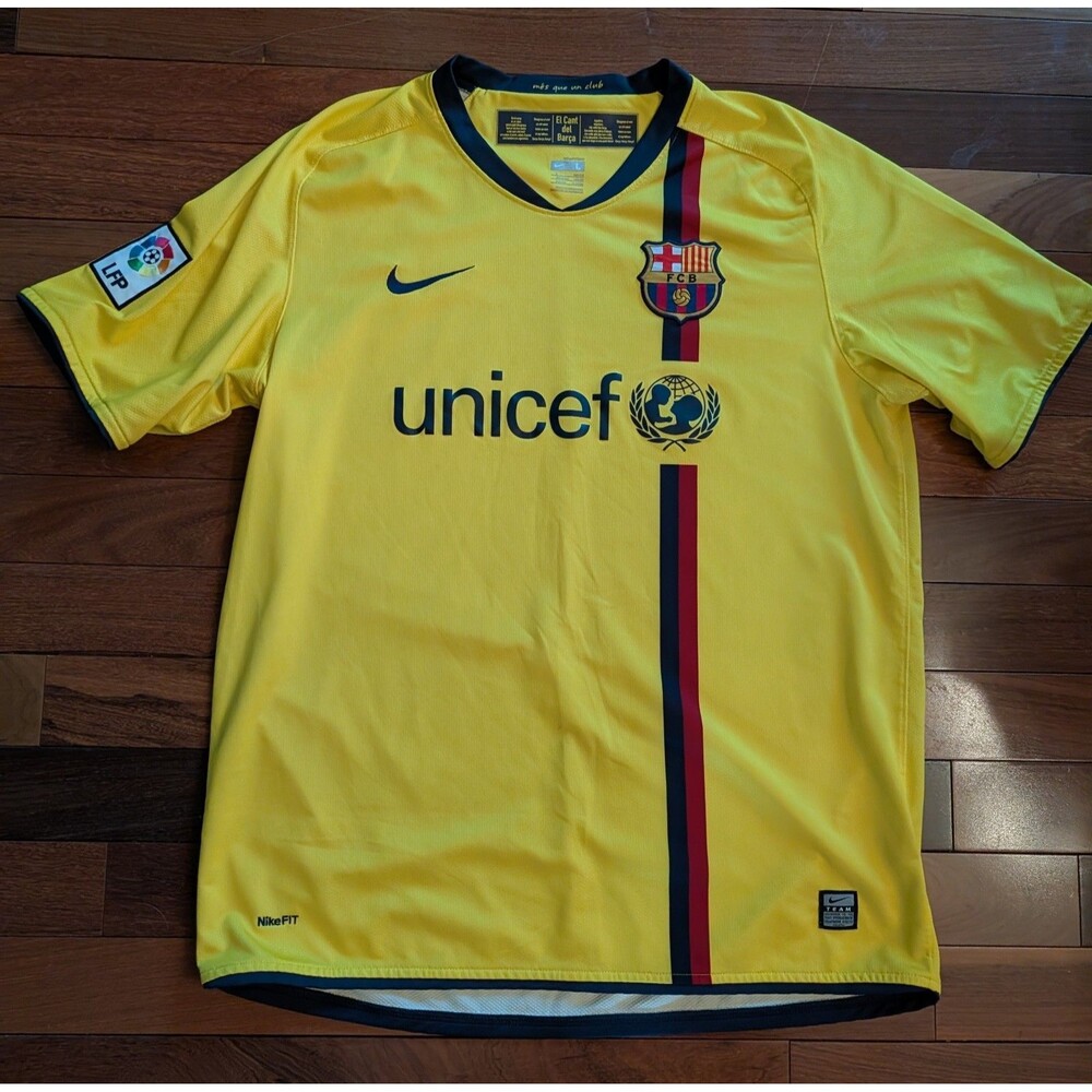 Barcelona 2008 2010 AWAY FOOTBALL SOCCER JERSEY NIKE 286787-760 Mens LG Rare